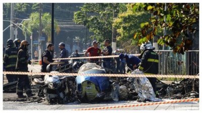 Brésil : Crash spectaculaire d'un avion en pleine rue de Sao Paulo, deux morts