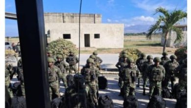 Un groupe de soldats des Forces Armées d’Haïti en formation en Martinique